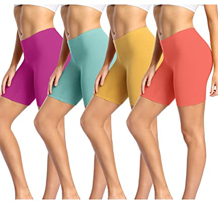 wirarpa Ladies Anti Chafing Shorts Womens Boxers Underwear Cotton Cycling Shorts Leggings for Under Dresses 4 Pack Multicoloured Size XXL