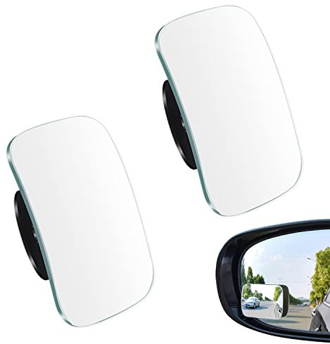 XPOOP 2 Pcs Adjustable Blind Spot Mirror, 360 Degree Wide Angle Rear View Car Side Convex Rearview Mirrors for Cars, Wing Mirror