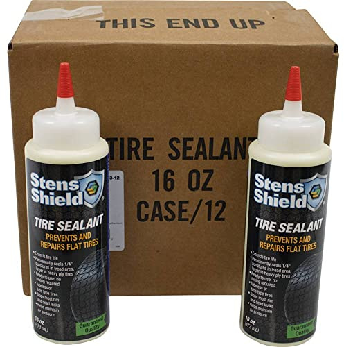 Stens 750-003-12 Tire Sealant 16 oz Size, Permanently Seals 1/4 punctures in Tread Area and Larger in Heavy ply Tires, Premium tire sealant, Prevents and Repairs Flat Tires