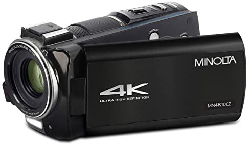 Minolta MN4K100Z 4K Ultra HD Camcorder w/10x Optical Zoom (Black)