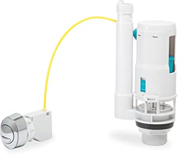 LavaTap Adjustable Toilet Dual Flush Valve with Push Button Toilet Flush System Replacement Universal WRAS Approved 1.5'' or 2'' Outlet 300mm Cable Concealed Cistern Flush Parts Replacement Pack