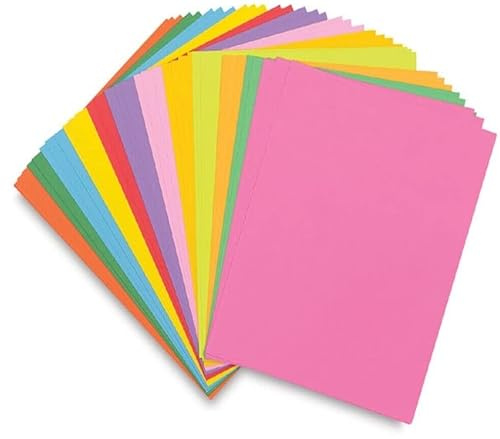 JKG® 220gsm A4 Card Paper - Coloured Card Paper | Kids Kraft Paper | Printer & Drawing Card | DIY Xmas Coloured Craft for Kids Arts | Assorted Colours (15 Cards)