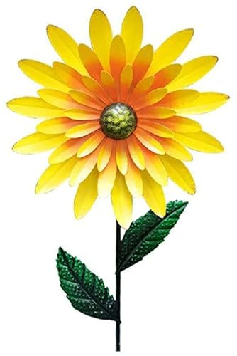 Metall Garten Blumenpfähle Simulation Pflanzen Garten Dekoration Rasen Statue Chrysantheme