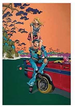 OWNPET Poster sur toile Anime JoJo's Bizarre Adventure 7 - Décoration murale pour salon, chambre à coucher - Style sans cadre - 30 x 45 cm