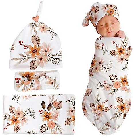 iSpchen 3er-Set Baby Mütze Schlafsack zum Pucken Pucksack Babyschlafsack Neugeborene Pucktuch Wickeldecke Kids Schlafsäcke für Neugeborenen Kleinkinder Swaddle Decke Wickeltuch #4