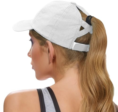 Sahrch Damen Baseballkappe mit Pferdeschwanz – Sommer-Laufmützen, verstellbare Sonnenkappen für Damen