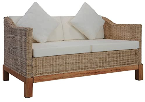Festnight Gartensofa 2 Sitzer Rattan Sofa Lounge Sofa Outdoor Kleines Balkon Sofa Balkon Lounge Gartenlounge Polyrattan Rattansofa Balkonmöbel Gartenmöbel Set