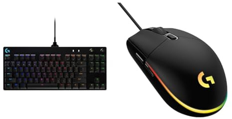 Logitech G PRO TKL Tastiera Gaming Meccanica, GX Blue Clicky Switch, LIGHTSYNC RGB & G203 LIGHTSYNC Mouse Gaming con Illuminazione RGB, Personalizzabile, 6 Pulsanti