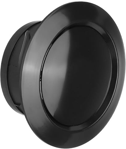 PATIKIL 5 Inch Round Air Vent, 1Pcs ABS Adjustable Soffit Exhaust Vent Cover Ceiling Wall Air Diffuser for Home Living Room Kitchen Office Inline Duct Fan Outlet, Black