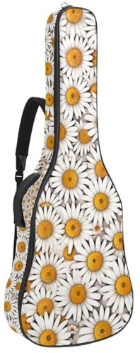 Vintage Daisy Print 41 106,7 cm Akustikgitarrentasche mit verstellbarem Schultergurt Gitarrentasche mit Rückenaufhänger, geeignet für E-Gitarren, Bassgitarren, klassische Gitarren, Ukulele,