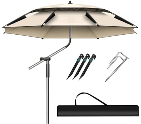 Balkon Sonnenschirm Angelschirm Windschutz Strandschirm 200cm 220cm 240cm 260cm Campingschirm Für Den Außenbereich UV Schutz Leicht Tragbar(200cm)