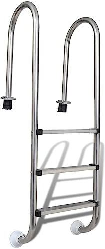 Pool & Spa, Pool & Spa Zubehör, Poolleitern, Stufen & RampenPoolleiter 3 Stufen Edelstahl 304 120 cm
