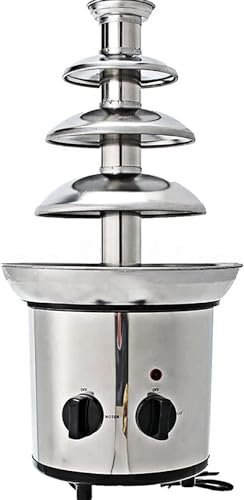 Fuente de Fondue de Chocolate, Fuente de chocolate, máquina de fusión eléctrica de acero inoxidable Fuente de fondue de chocolate, fácil de montar 3 niveles for queso nacho, salsa barbacoa, rancho, li