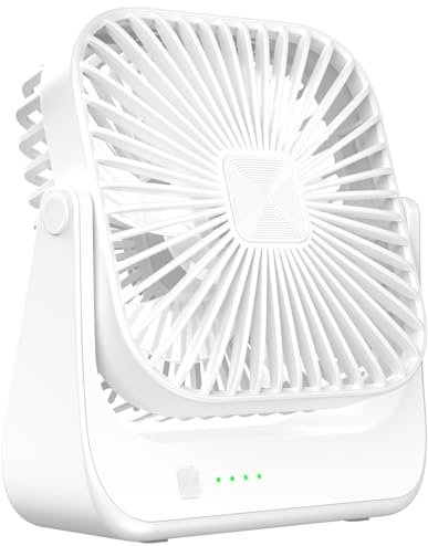 Tischventilator Mini USB Ventilator Tragbarer Klein Wiederaufladbarer 4 Geschwindigkeiten 360° drehbarer Akku Aufladbar Leise ventilatoren Für Reisen Büro Zuhause Draußen Geschenke für Frauen Männer