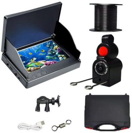 Temperaturfühler Tiefensonde zum Beobachten von Fischen, 220 ° Weitwinkel, IP68 C4J0, Unterwasserkamera, Angeln, wasserdicht
