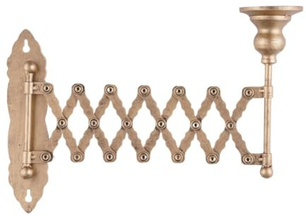 BBASILIYSD Ausziehbarer Kerzenhalter, Vintage-Kerzenhalter, Wand-Kerzenhalter, antiker Klavier-Kerzenständer, antikes Messing, Kerzenständer, für Wohnzimmer, Schlafzimmer (2 Stück)