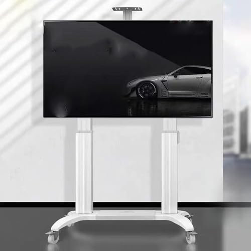 YXZQLOZ Meuble TV Mobile Roulant Chariot TV pour 75-110 Pouces Plat/incurvé LED/LCD Hauteur réglable Meuble TV Portable au Sol Robuste