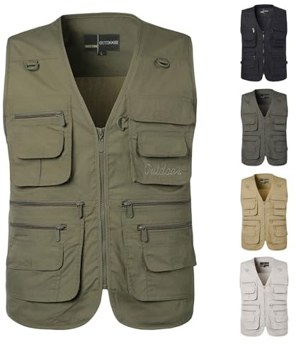 Generisch Herrenwesten Sommer Ärmellose Leicht Trachtenweste Anglerweste Kurz Sportlich Sportweste Pullunder Ärmellos Elegant Trachtenjacke Cargo Outdoor Weste