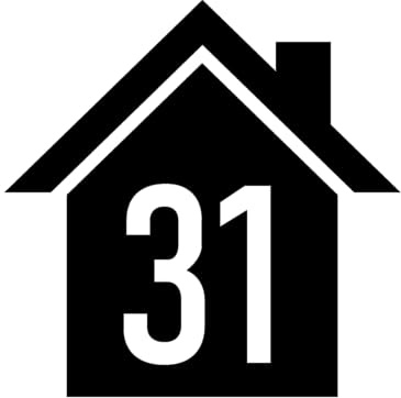 Pack of 4 House Silhouette Waterproof Wheelie Bin Stickers - Waterproof Vinyl Decal - Long Lasting - Easy To Clean - Number & Street Name (Black, 14cm x 14cm (5.5 x 5.5))