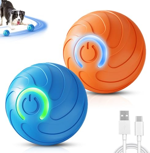 ComedyKing Springender Aktivierungsball für Hunde, 2025 Neu Sprung Hundespielzeug Intelligenz Selbstbeschäftigung, Elektrisch Hundespielzeug Ball Interaktiv für Katzen Hunde (2pcs)