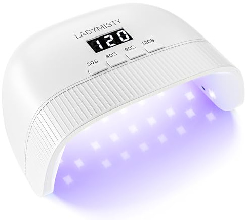 LadyMisty UV Nail Lamp - Fast Drying, UV Light for Gel Nails with 30 Dual Lamp Beads, 4 Timer, LCD Display, Energy Efficient LED Nails Light for Home & Salon