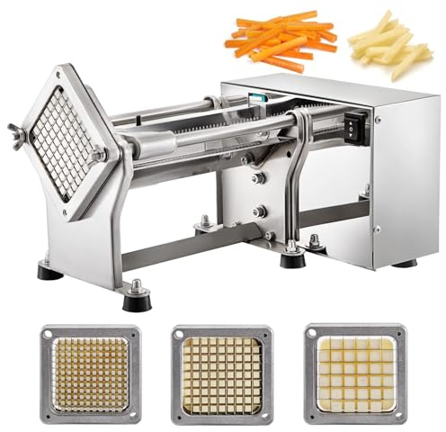 KVTUYC Tagliapatate Elettrico, tagliapatate Elettrico in Acciaio Inox, tagliapatate per Patatine Fritte con Lama da 6 mm, 9 mm e 13 mm, per Verdure Come Patate, Carota e cetrioli.