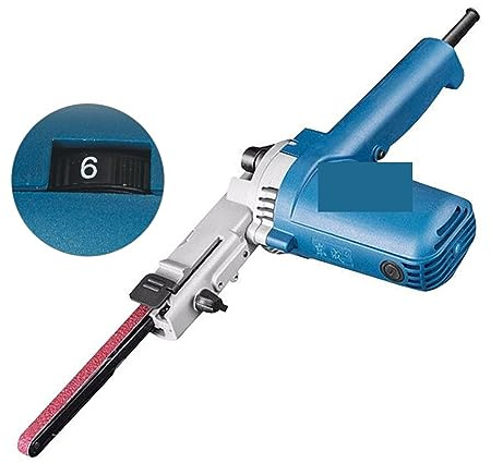 Lijadora de banda de 500W, amoladora de banda, máquina de pulir en ángulo con cinturones de lijado de 9x533mm for máquina pulidora DIY de Metal de madera