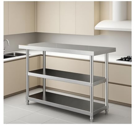 HOFUNTRE Edelstahl Arbeitstisch Gastronomie， Edelstahl Küche Arbeitstisch，Profi Gastro Küchentisch, Wasserdicht Und Leicht Zu Reinigen(100 * 40 * 80cm/39.3 * 15.7 * 31.5in)