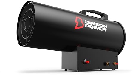 Bimson Power 50kW Propane Space Heater, 170,000 BTU Gas Heater for Industrial Spaces up to 1000m³, Portable Outdoor Warehouse & Garage Heating, Adjustable Thermostat, Low Emissions, 3 Year Warranty