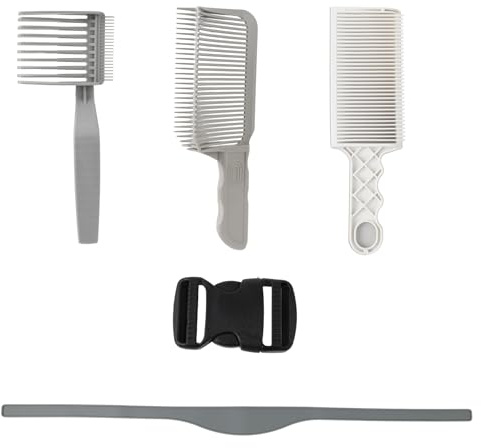 Juego de 4 peines para cortar el pelo, plantilla ajustable, peine de silicona, accesorios de peluquería para hombres, peine para cortes de pelo precisos en casa