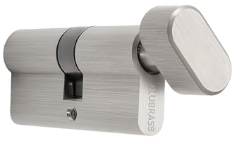 Knaufzylinder 40/55 mm | Schließzylinder mit Drehknauf und 3 Schlüsseln | Profilzylinder für Haustür und Wohnungstür | Türschloss für Sicherheit und Komfort im Alltag | Nickel Satin