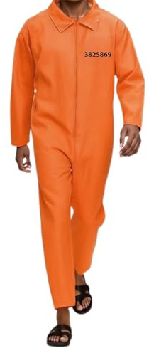 Costume Carcerato Uomo Costume Prigioniero Uomo Tuta Da Arancione Vestito Lavoro Agricoltura Pantalone Pantaloni Halloween Detenuto Prisoner Outfit Imbianchino Xxl Gialla Divisa Hazmat Donna Costumi