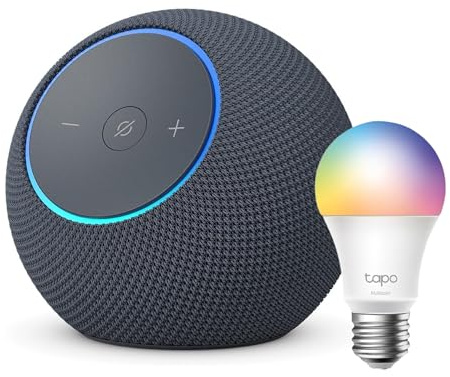 Amazon Echo Dot Max (nouvelle génération) | Graphite + Tapo L530EA ampoule connectée LED (E27), Fonctionne avec Alexa - Kit de démarrage Maison connectée