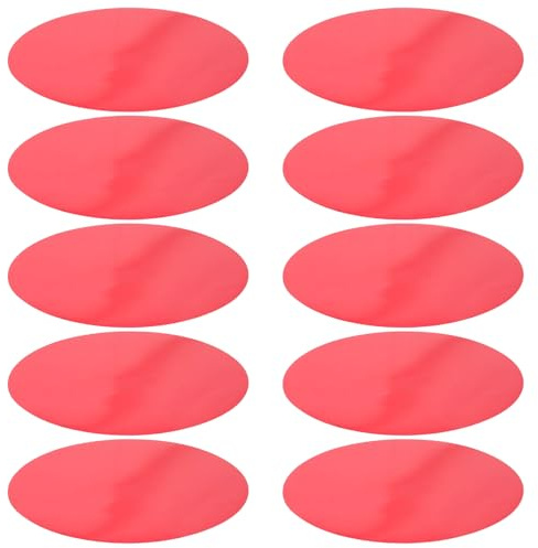 Kisangel Lot de 10 Filtres Autocollants Ronds Diamètre 12 Cm en Film Plastique Rouge pour Éclairage Ambiant, Film Correcteur de Lumière à Tons Chauds Compatible Spots et Lampes LED,