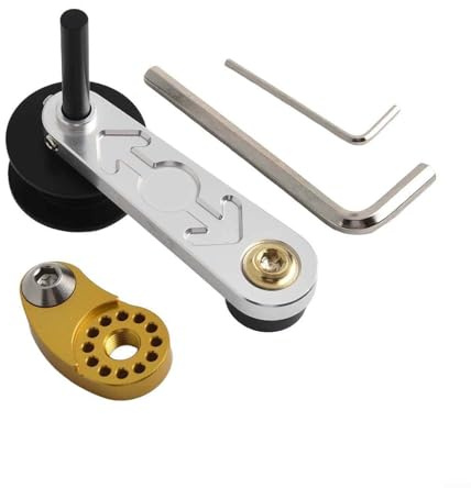 Tensor de cadena de bicicleta de una sola velocidad, construcción ligera de aluminio con regulador de par integrado (negro)