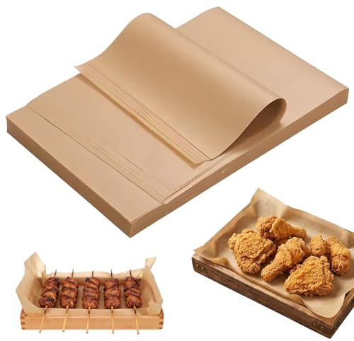 200 Blatt Backpapier Ohne PFAS und BPA, 23x33 cm Bio Backpapier, PFAS Frei Zuschnitte mit Antihaftbeschichtung, Für Backofen, Airfryer und Grill