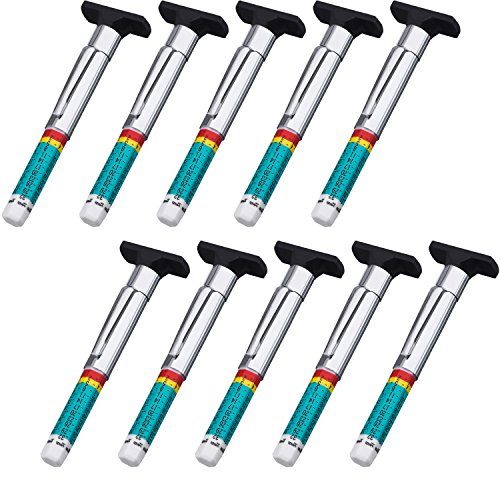 Pangda 10 Pack Tyre Gauge Smart Color Coded Tyre Tread Depth Gauge in 1/32 Inch Wear Tread Checker Measuring Tool for Car, Semi Truck
