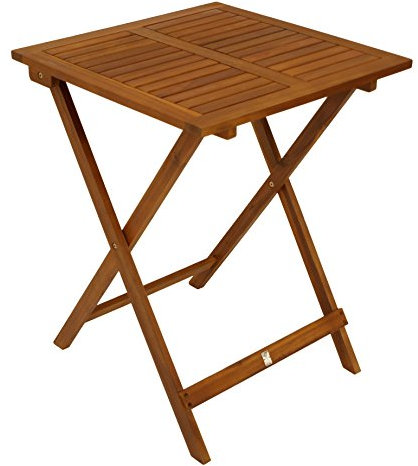 DEGAMO Bistrotisch Klapptisch Lima aus Akazien Holz quadratisch 60x60cm, geölte Oberfläche, klappbar