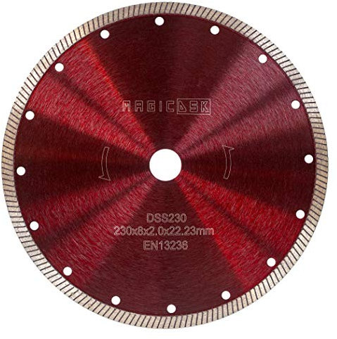 MagicDSK DSS230 Disco Diamantato Turbo Sottile Professionale, Diametro 230 mm -Taglio a Secco per Gres Porcellanato, Ceramica e Granito