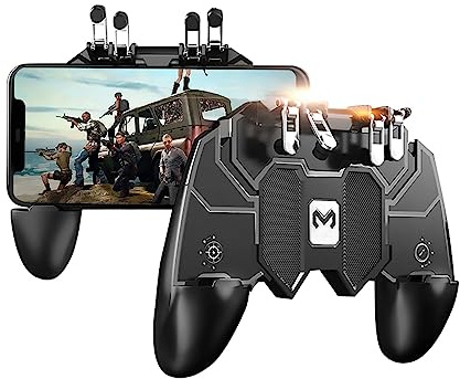 Newseego for Mobile Game Controller, [Upgrade] Phone Controller Gamepad with 6 Fingers Trigger Sensitive Shoot and Aim Trigger Controller for Android & iOS for PUBG