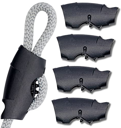 Toldoro Super Sharky, 4 morsetti per funi da 8mm di diametro, bloccante ad alta resistenza per corda, blocca corde, morsetto per fissare il cordame di barca a vela e tendoni