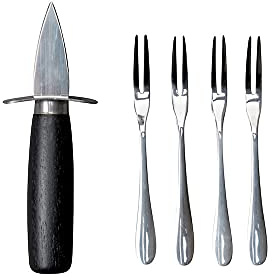 By On Ostrica 5er-Pack in der Farbe: Silber, aus Edelstahl/Zinklegierung/Akazienholz hergestellt, Maße: 14 x 5 x 2,5 cm/12 x 1 x 0,5 cm, 5272201801
