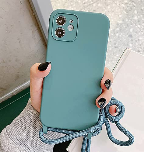 Emlivi Handykette Hülle iPhone 11, Necklace Handyhülle, Umhängeband Handykordel Schutzhülle, Weich Schultergurt Silikonhülle, TPU Cover mit Stylische Band, Kette Case für iPhone 11-Hellgrün