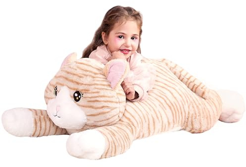 IKASA Giant Cat Stuffed Animal Plush Toy,78cm Large Kitten Cute Jumbo Soft Toys,Huge Big Size Plushy Fluffy Fat Gigantic Plushie,Gifts for Kids