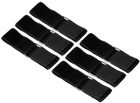 PATIKIL 3 Legged Race Bands, 6 Pack Nylon Elastic Tie for Outdoor Birthday Party Field Day Carnival Relay Game, Black
