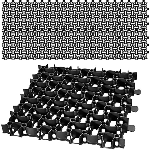BigDean 10 Rasengitter Paddockplatte 50x50 cm Reitplatzmatten 2,5m² schwarz | Rasenmatten Rasenwaben Kiesgitter Parkplatzrasen extrem Robust bis 16 Tonnen belastbar