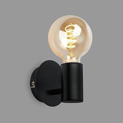 BRILONER Aplique Interior, Lámpara de Baño, Aplique de Pared a Prueba de Salpicaduras para Baño, Lámpara de Espejo, 1 x E27, Negro