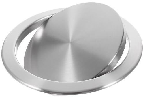 Happyyami Stainless Steel Flush Trash can Lid 8.3 Inch Recessed Countertop Cover with Swing Flip for Kitchen Bathroom Waste Bin Replacement