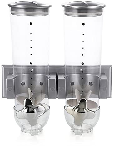 Distributeurs de produits secs, récipient indispensable pour céréales, triple nourriture sèche, bac de rangement mural pour aliments secs, distributeur de nourriture sèche, distributeur de produits