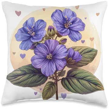 Bergenia Flower Hearts Around Boho Style Graphic Throw Pillow